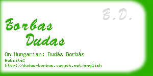 borbas dudas business card