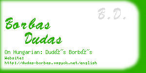 borbas dudas business card